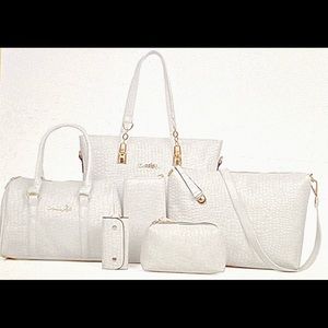 White 6-piece Handbag Set
